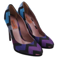 Missoni Zig Zag Print Pumps in Multicolor Canvas