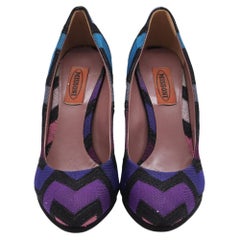Missoni Zig Zag Print Pumps in Multicolor Canvas
