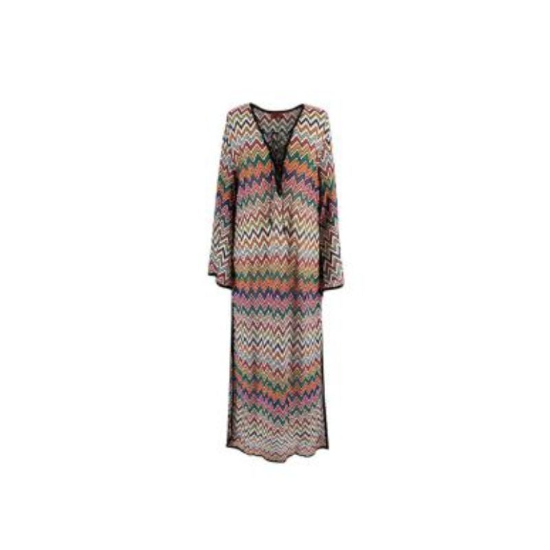 Missoni Zig-Zag V-Neck Knit Kaftan For Sale