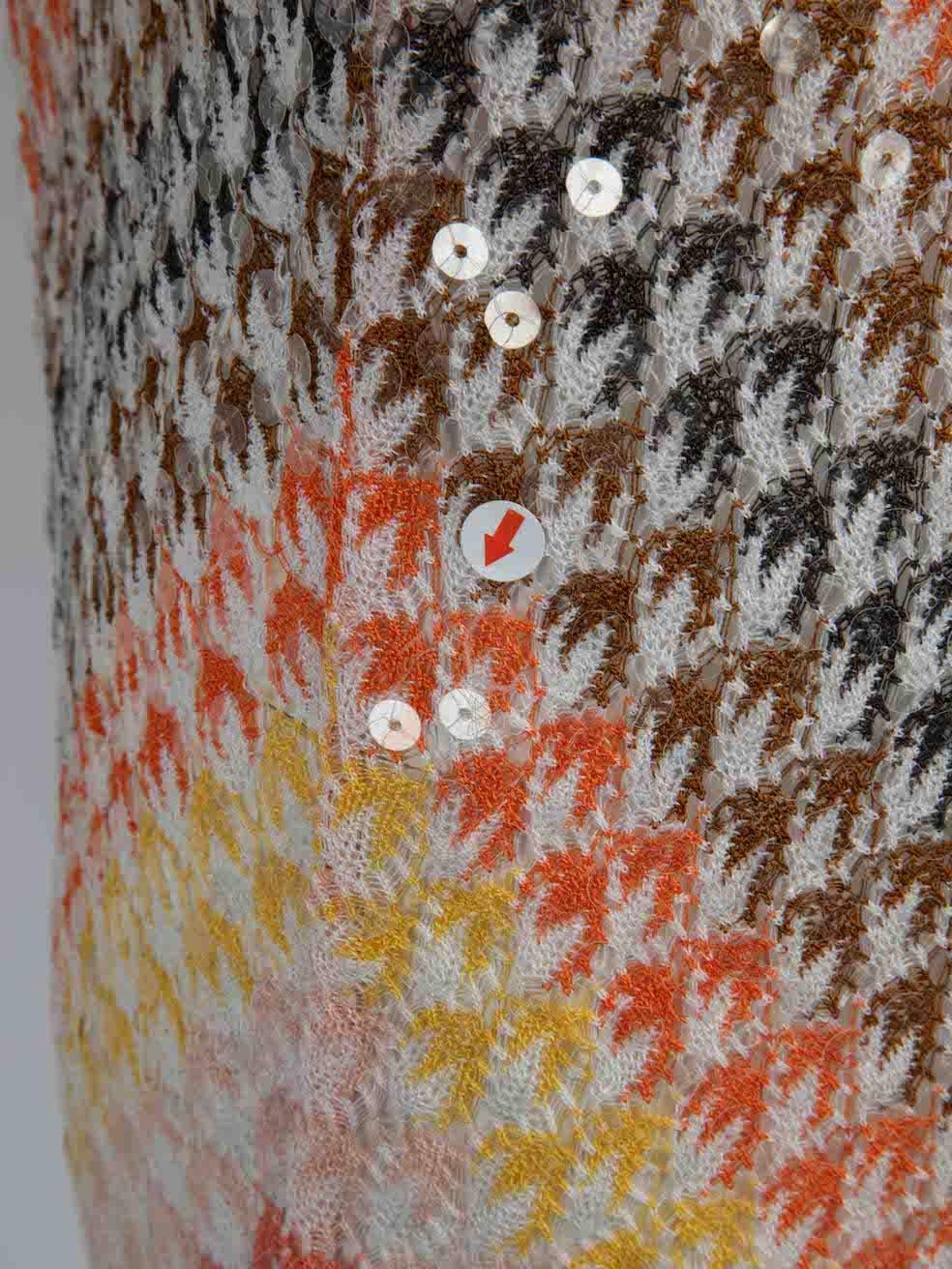Women's Missoni Zigzag Knit Sequin Lace Trim Mini Dress Size M For Sale