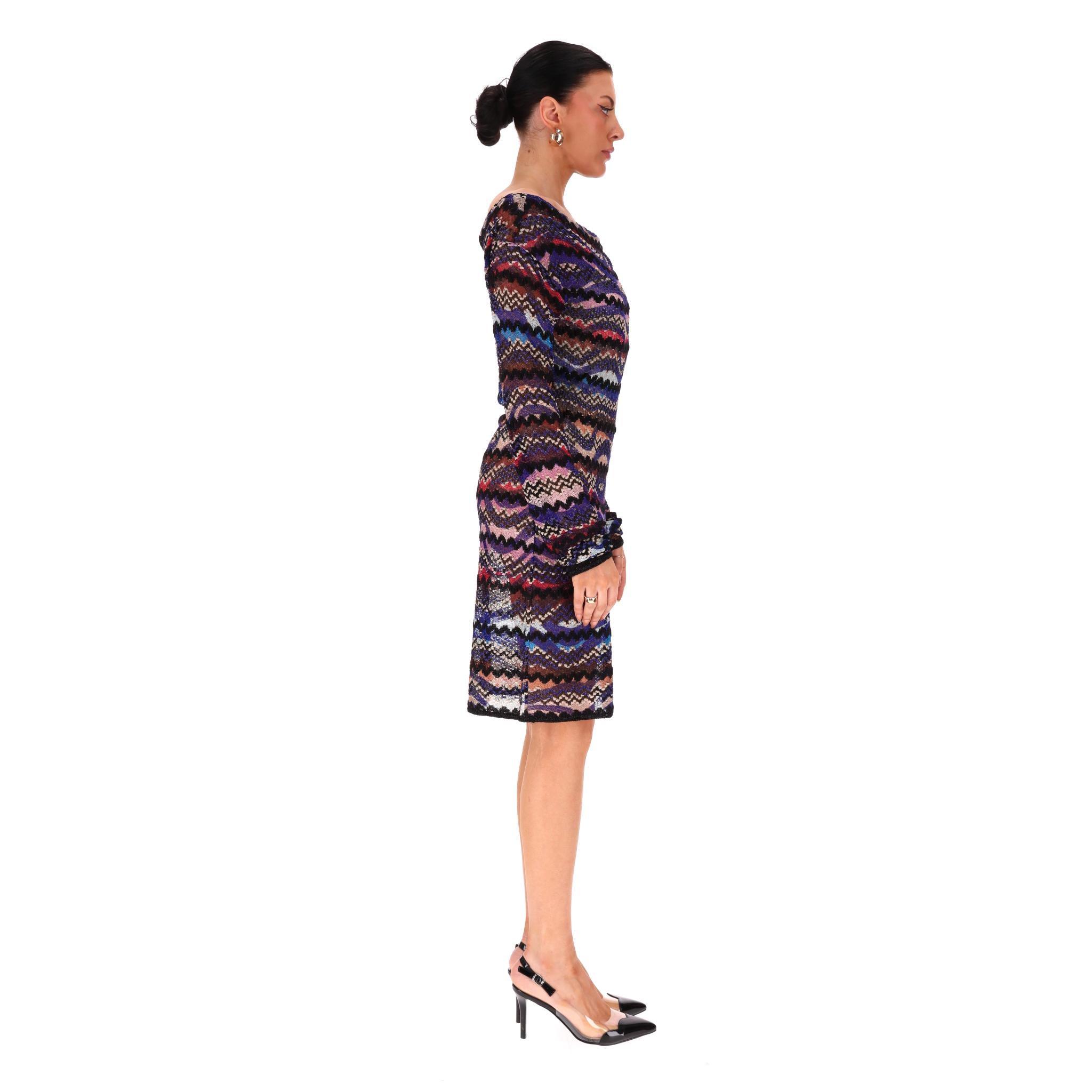 Black Missoni Zigzag Knitted Dress For Sale
