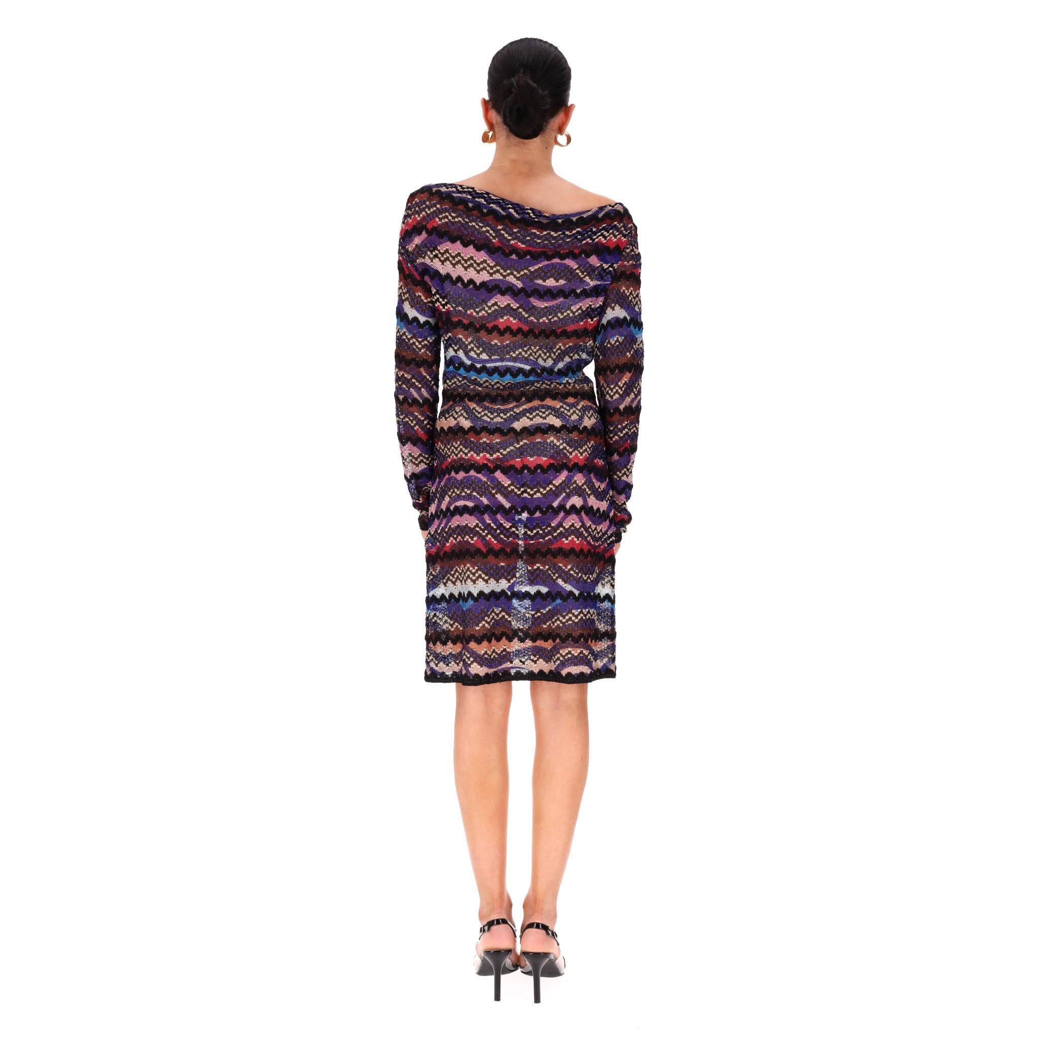 Missoni Zigzag Knitted Dress In Excellent Condition For Sale In London, GB