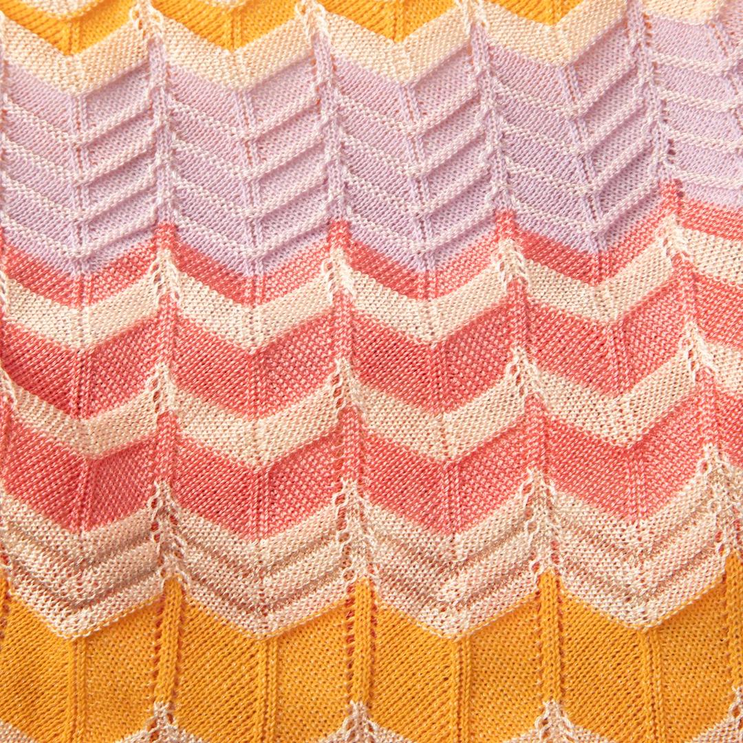 Beige Missoni Zigzag Knitted Tank Top Size S For Sale