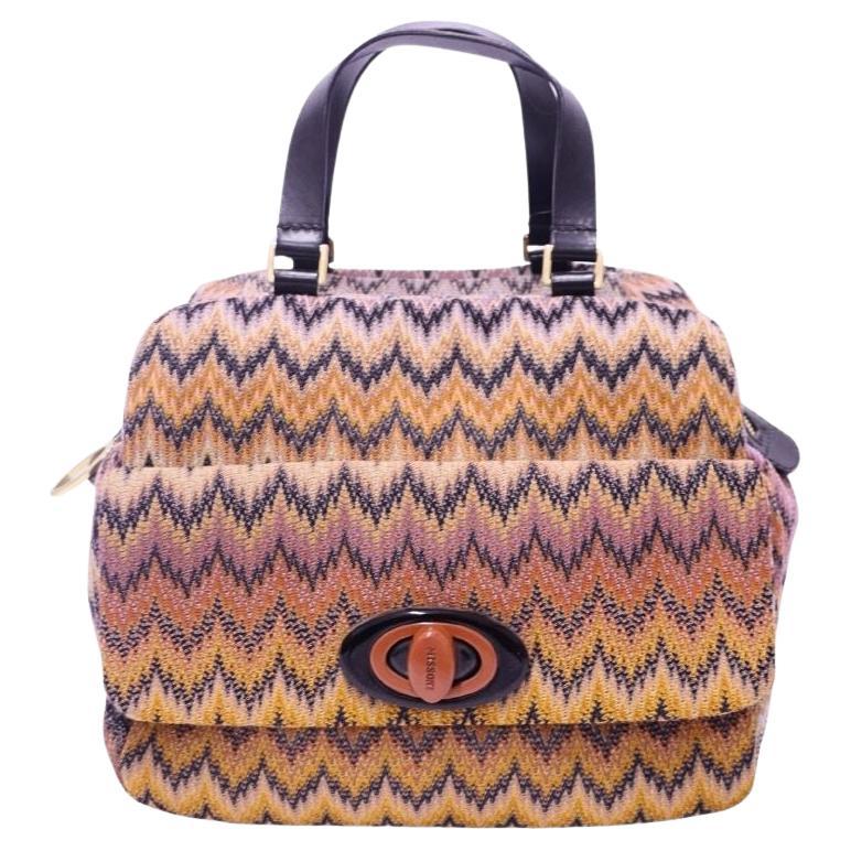 Sac à main en tissu Missoni Zigzag Multicolore en vente