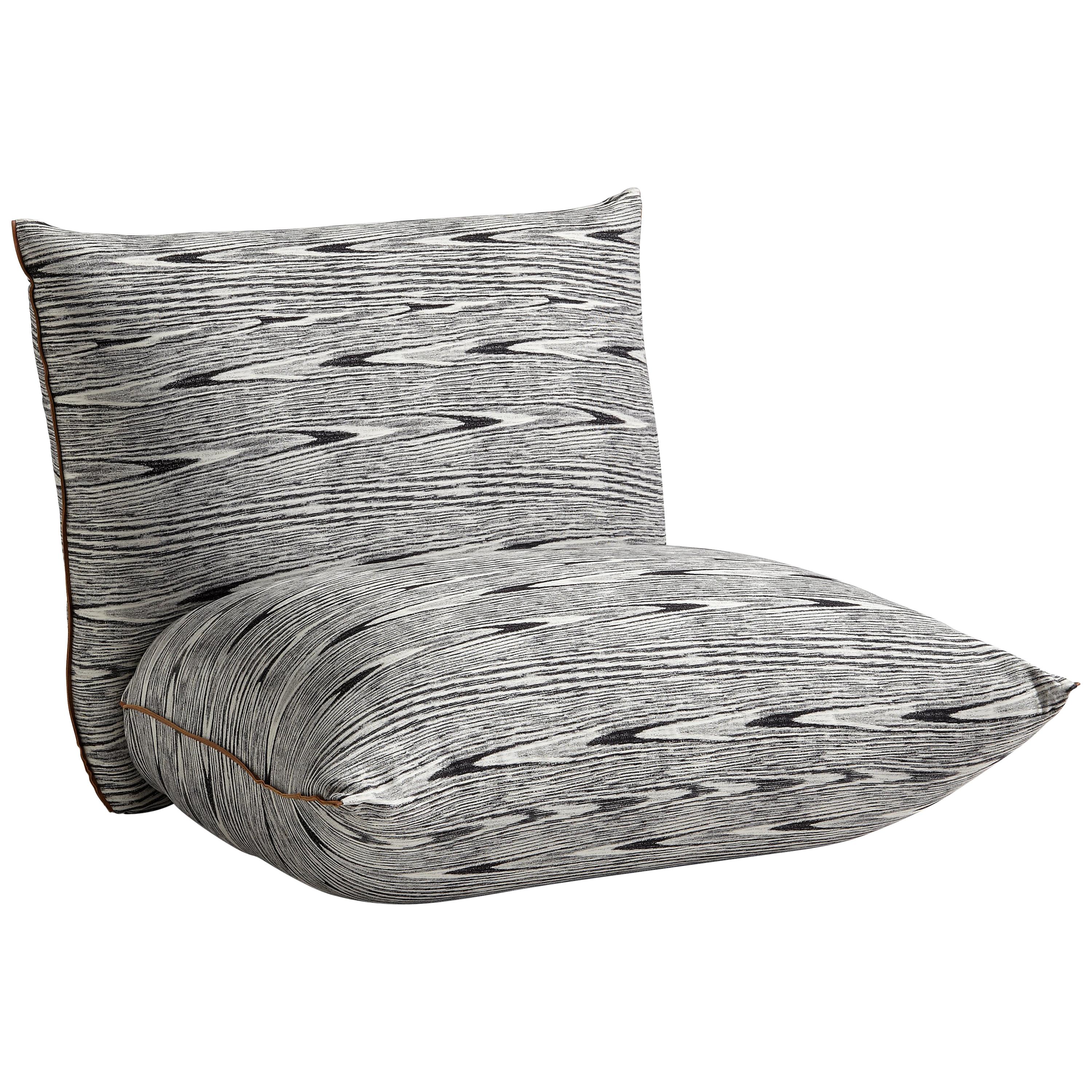 MissoniHome Armless Lounge Chair in Black and White Pattern For Sale