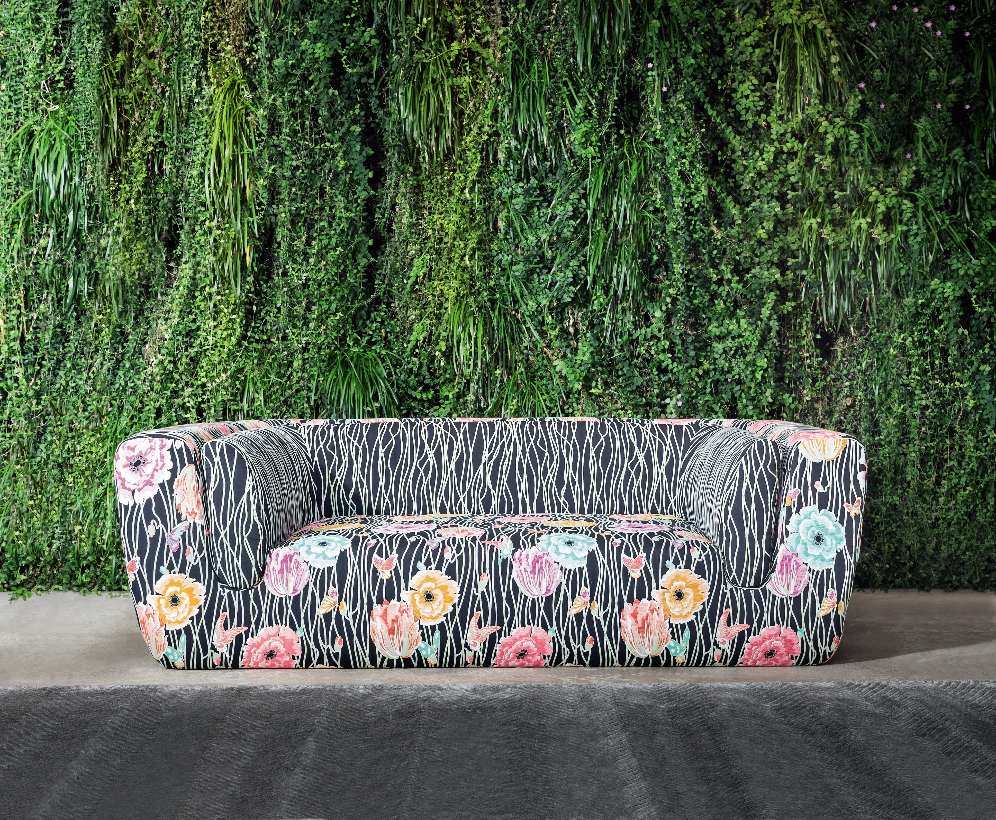 Modern MissoniHome Inntil Two-Seat Sofa in Varbania & Valmadera Floral Patterns For Sale