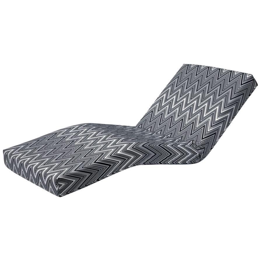 MissoniHome Jalamar Lounge Chair in Kew Black and White Chevron Pattern For Sale