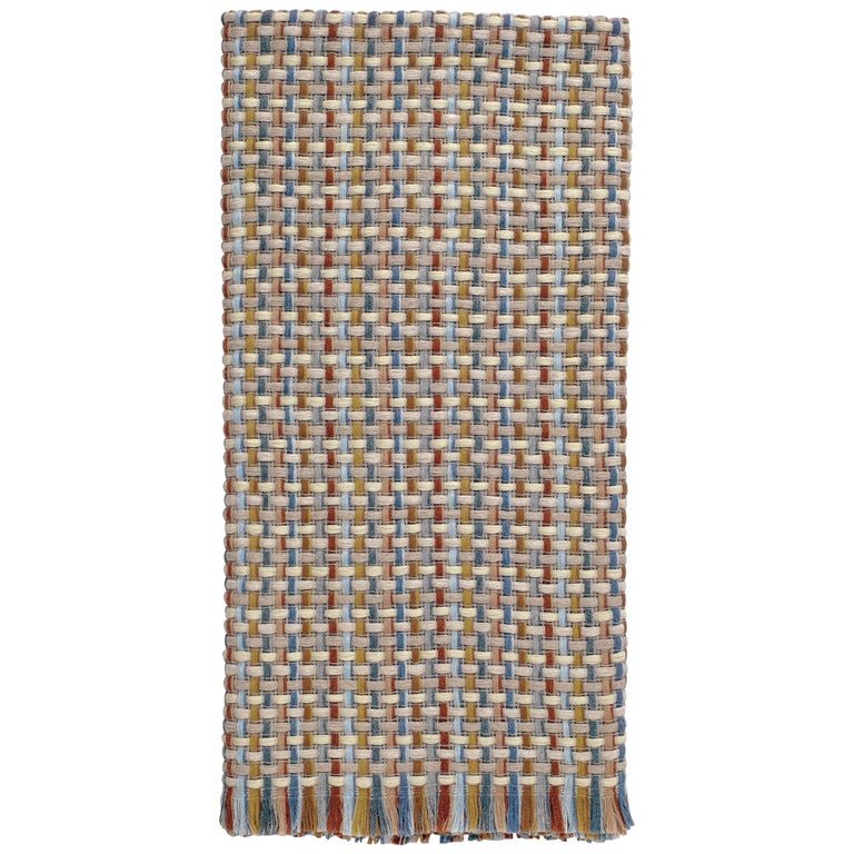 Missoni Home Jocker Throw in Multicolor and Beige Wool W/ Knit