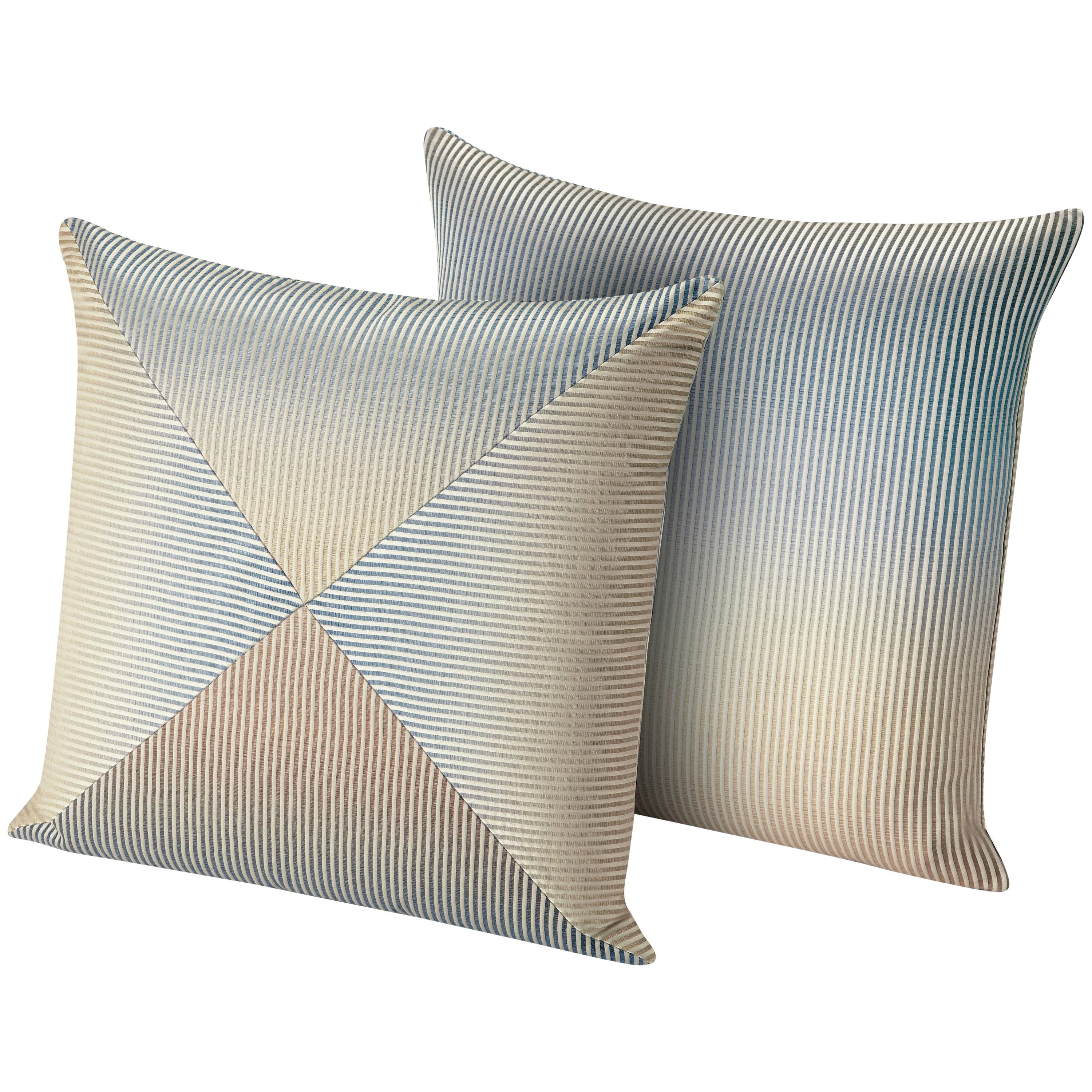 Missoni Home Oleg PW Cushion Set with Blue and Gold Gradient For Sale