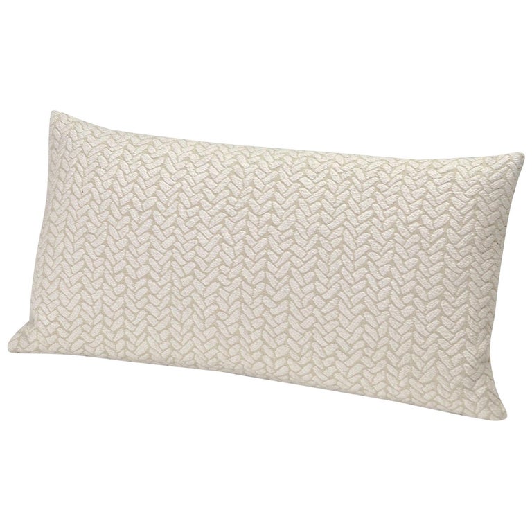 MissoniHome Ontario Cushion in Knit Ivory with Chevron Print For Sale