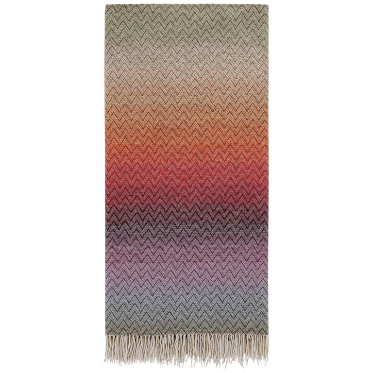 Missoni Home Pascal Throw in Multicolor Chevron Pattern For Sale at