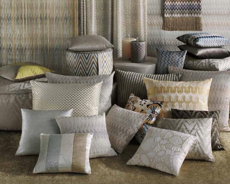 Missoni Home Plaisir Cushion In Gray And Green Chevron Print For Sale At 1stdibs Missoni Home Plaisir Cushion In Gray And Green Chevron Print For Sale At 1stdibs