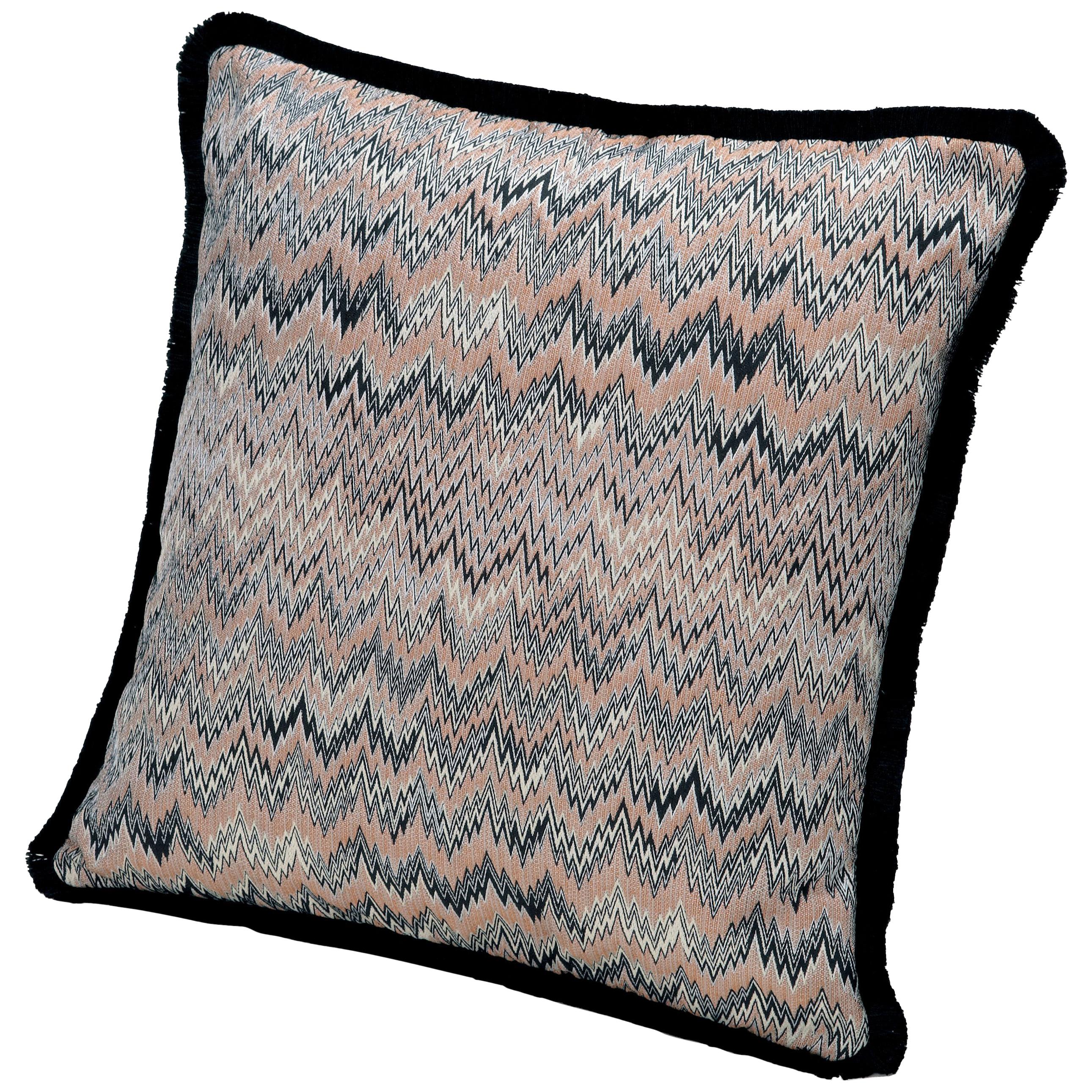 Missoni Home Thailand Cushion with Pink and Blue Wave Pattern For Sale