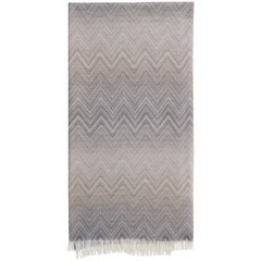 Missoni Home Timmy Throw in Beige and Gray Chevron Print