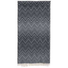 Missoni Home Timmy Throw in Black & White Chevron Print