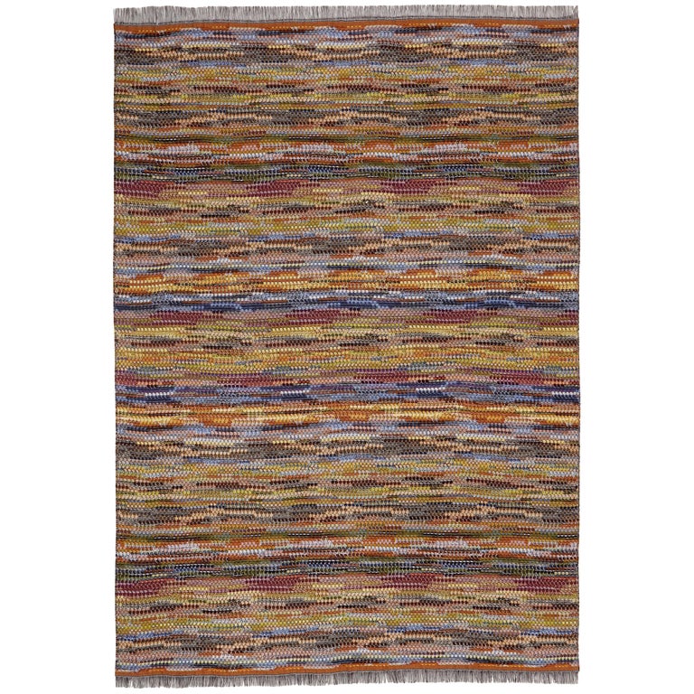 Missoni Home Venere Throw in MultiColor Woven Wool with Knobbly Effect