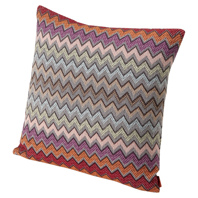 William Chevron Cushion in Pink and Gray, new, offered by MissoniHome 