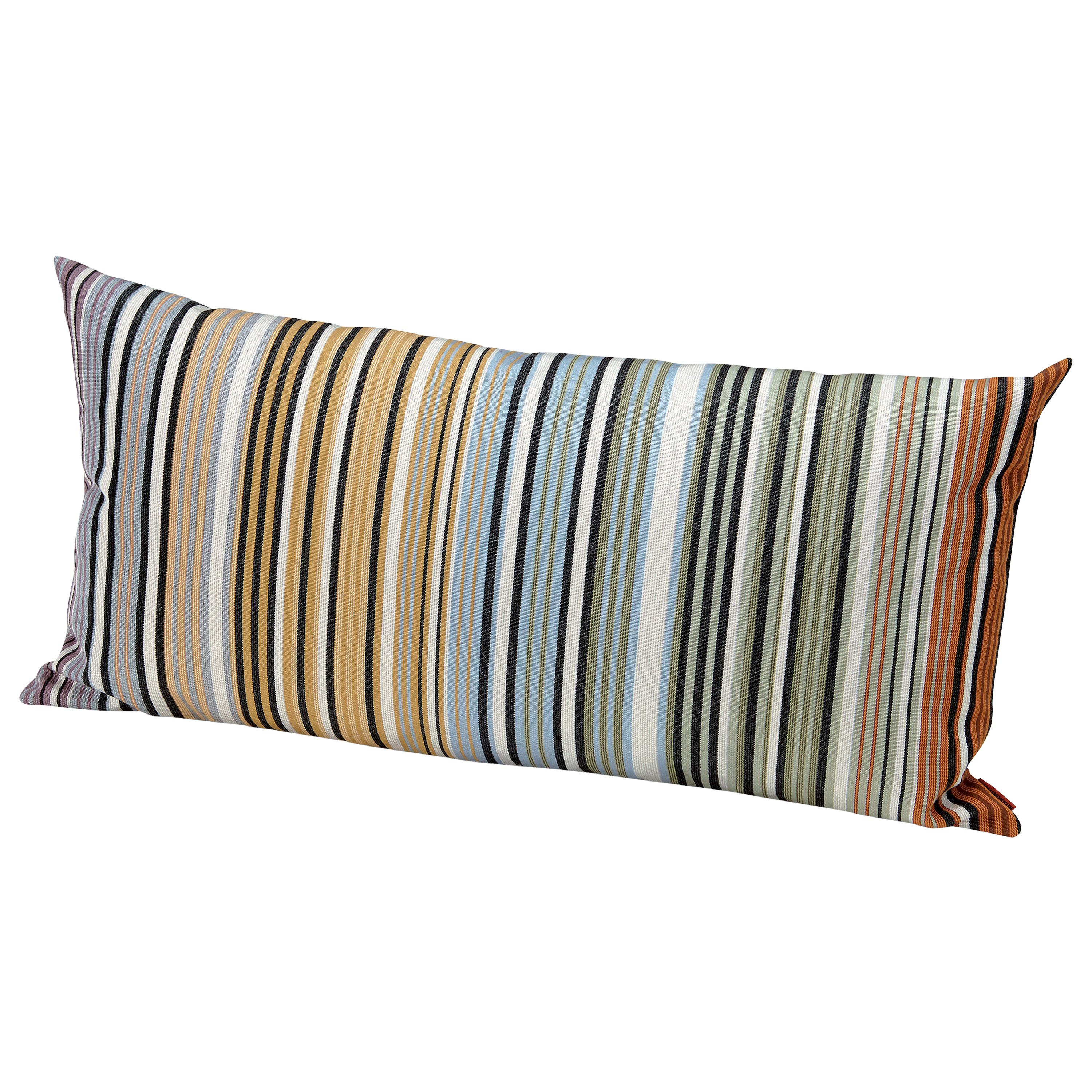 Missoni Home Windhoek Indoor and Outdoor Multicolored Stripe Cushion For Sale