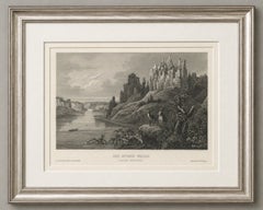 Missouri River Stone Walls, Antique Steel Engraving c.1850