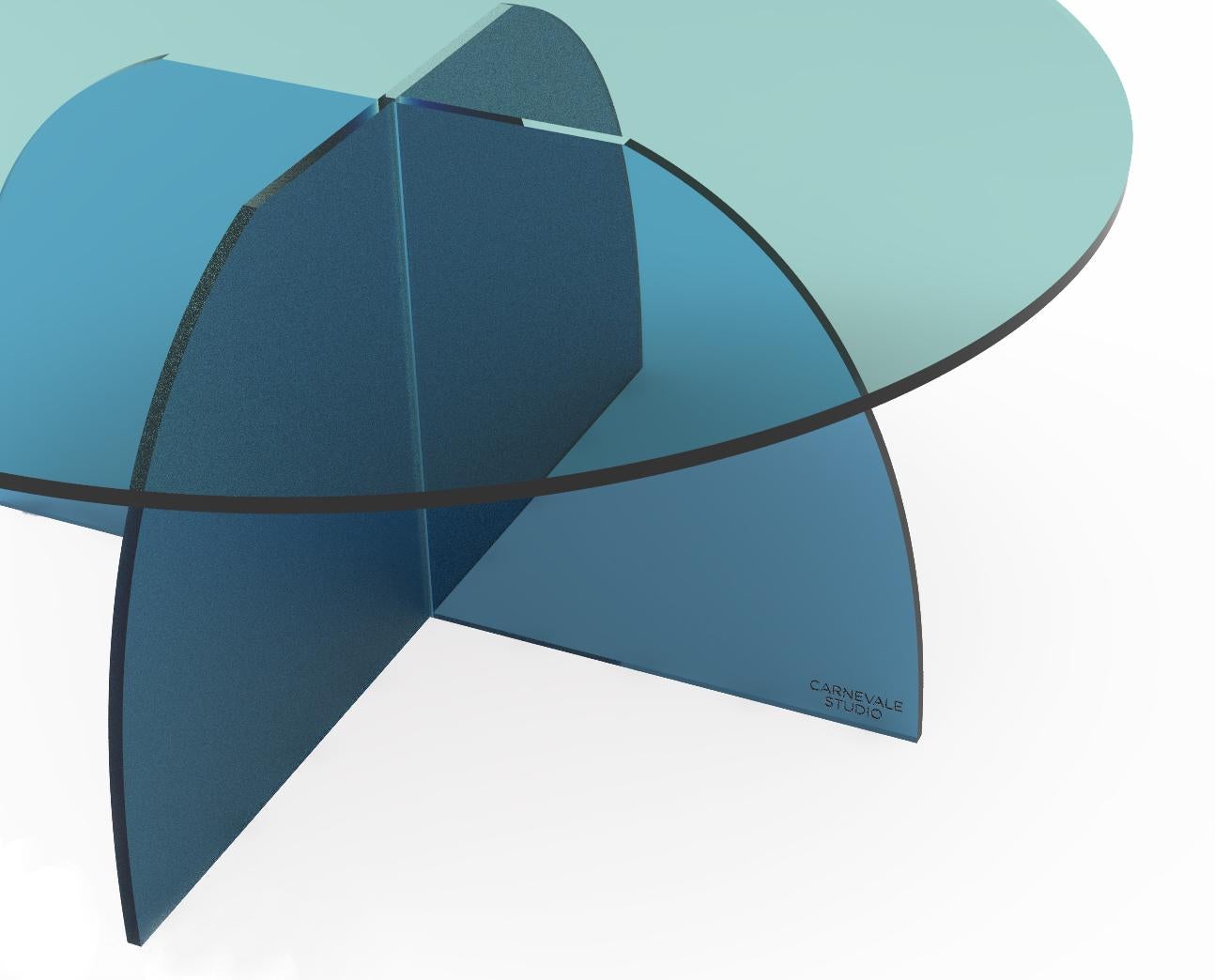 Autre Tables basses en acrylique bleu Mist, Sheer by Carnevale Studio en vente