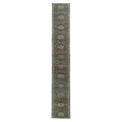 Mist Blue Vintage Oriental Runner Rug