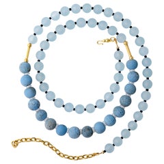 Mist on Blue Terrain Chalcedony Necklace - by Bombyx House