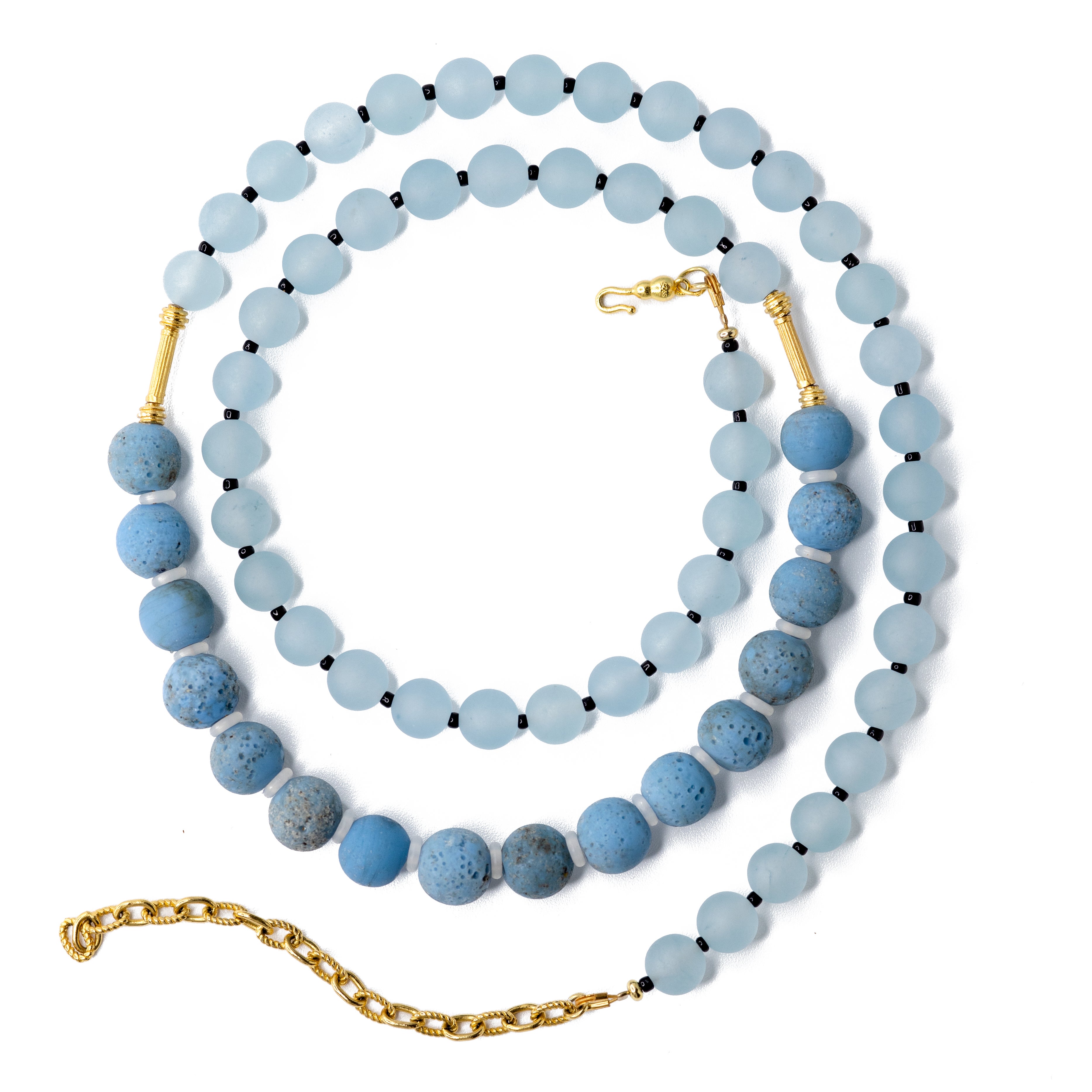 Mist on Blue Terrain Chalcedony Necklace