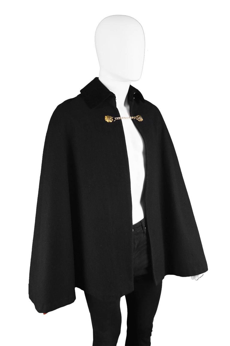 Mister Carnaby Men's Vintage 1960s Black Wool Velvet Collar Cloak ...