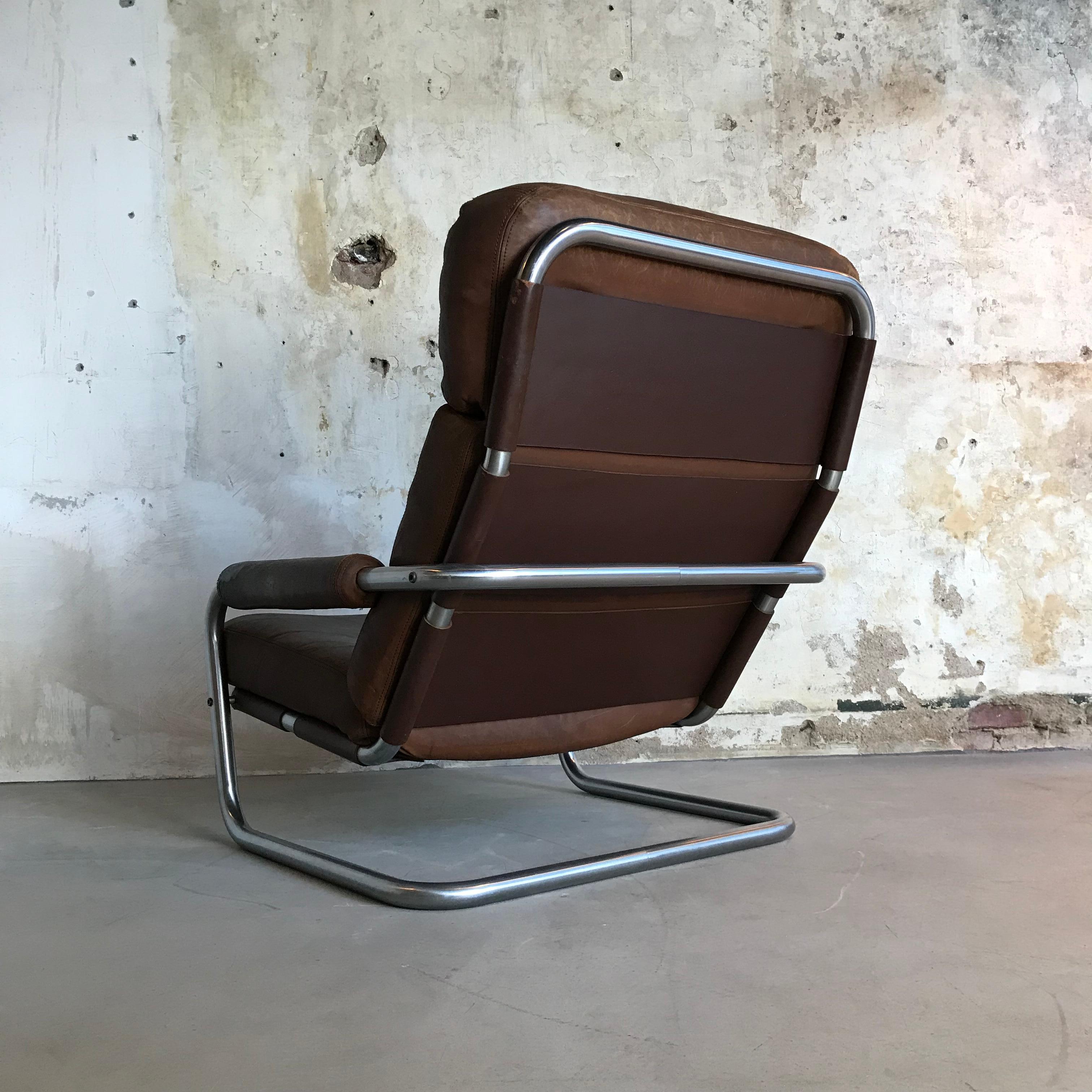 Metal 'Mister Oberman' Lounge Chair by Jan des Bouvrie for Gelderland, 1970s