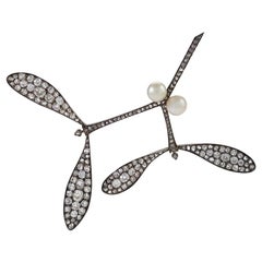 Mistletoe Brooch Attributed to Vever for Lalique