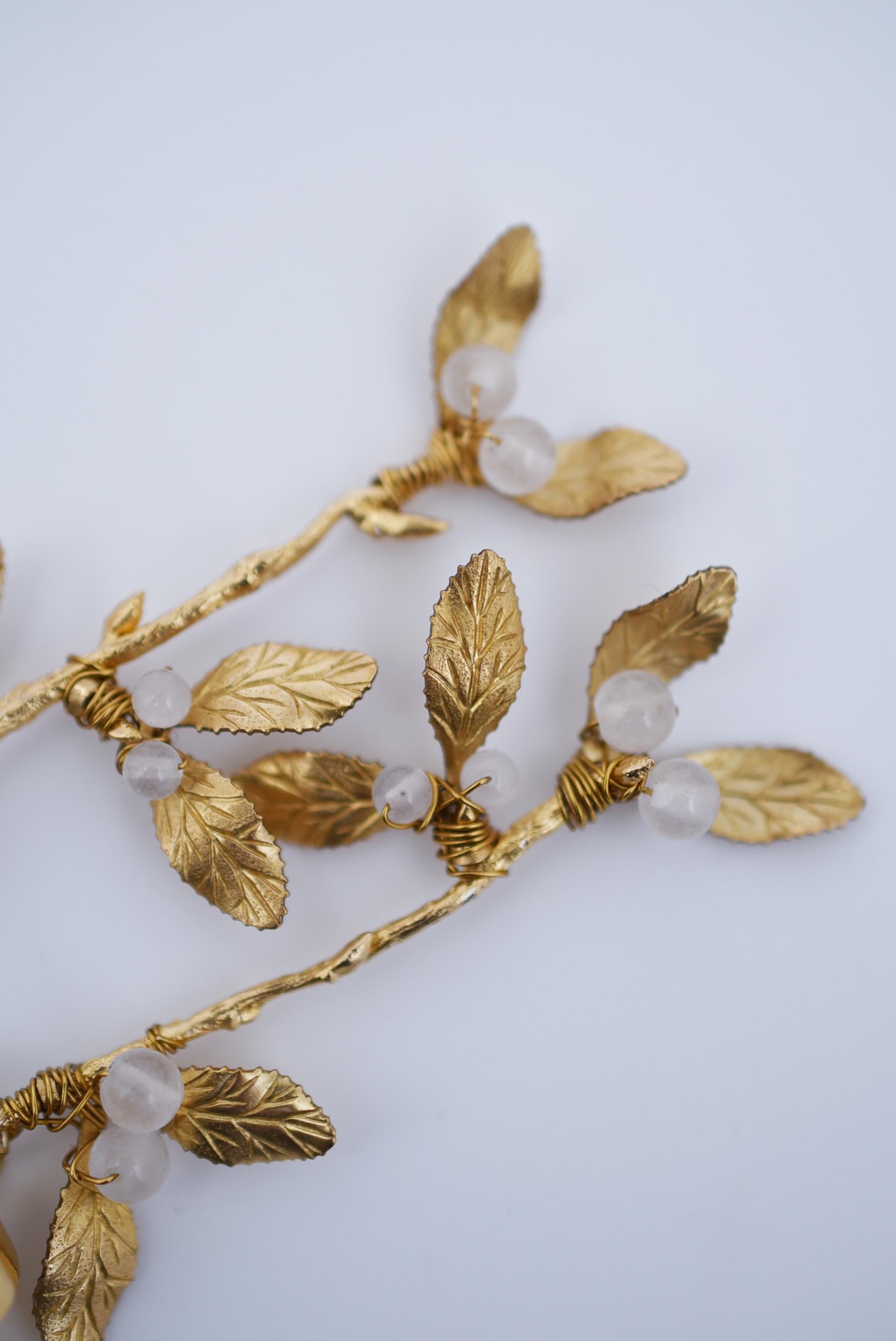 mistletoe earring / vintage jewelry , 1970's vintage parts In New Condition For Sale In Sammu shi, JP