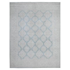 Misty Blue Handgeknüpfter feiner Aryana Peshawar Orientalischer Teppich aus reiner Wolle 8'0" x 10'4"