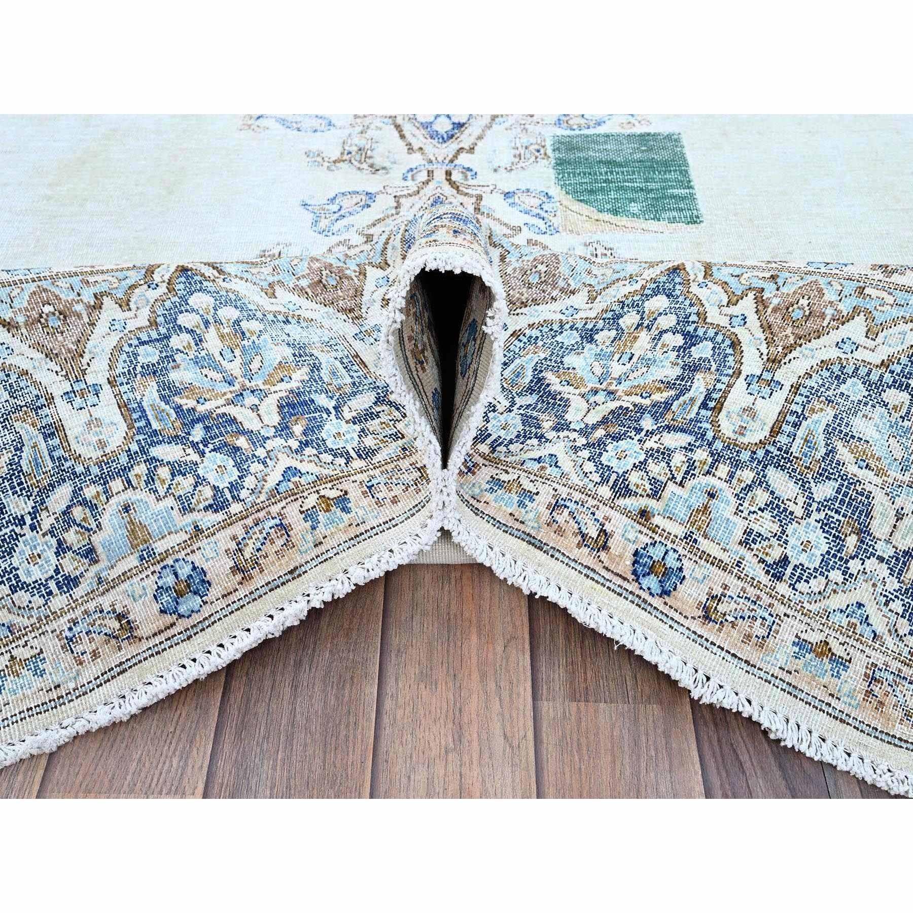Azul Niebla Vintage Persa Kerman Esquilada Fina Alfombra de Lana Anudada a Mano en Excelente estado para la venta en Carlstadt, NJ