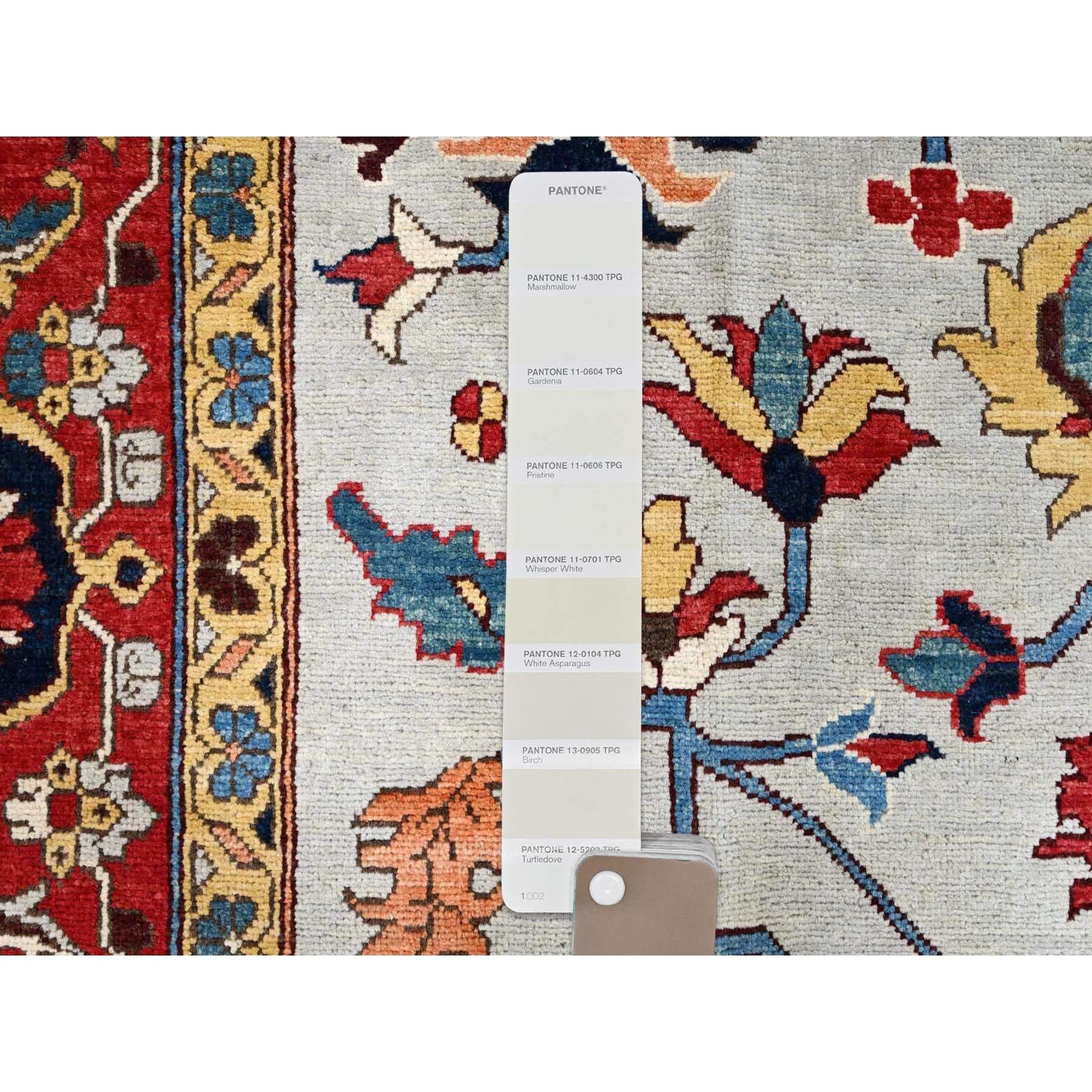 XXIe siècle et contemporain Tapis oriental afghan Serapi Heriz, noué à la main, gris misty 10'3