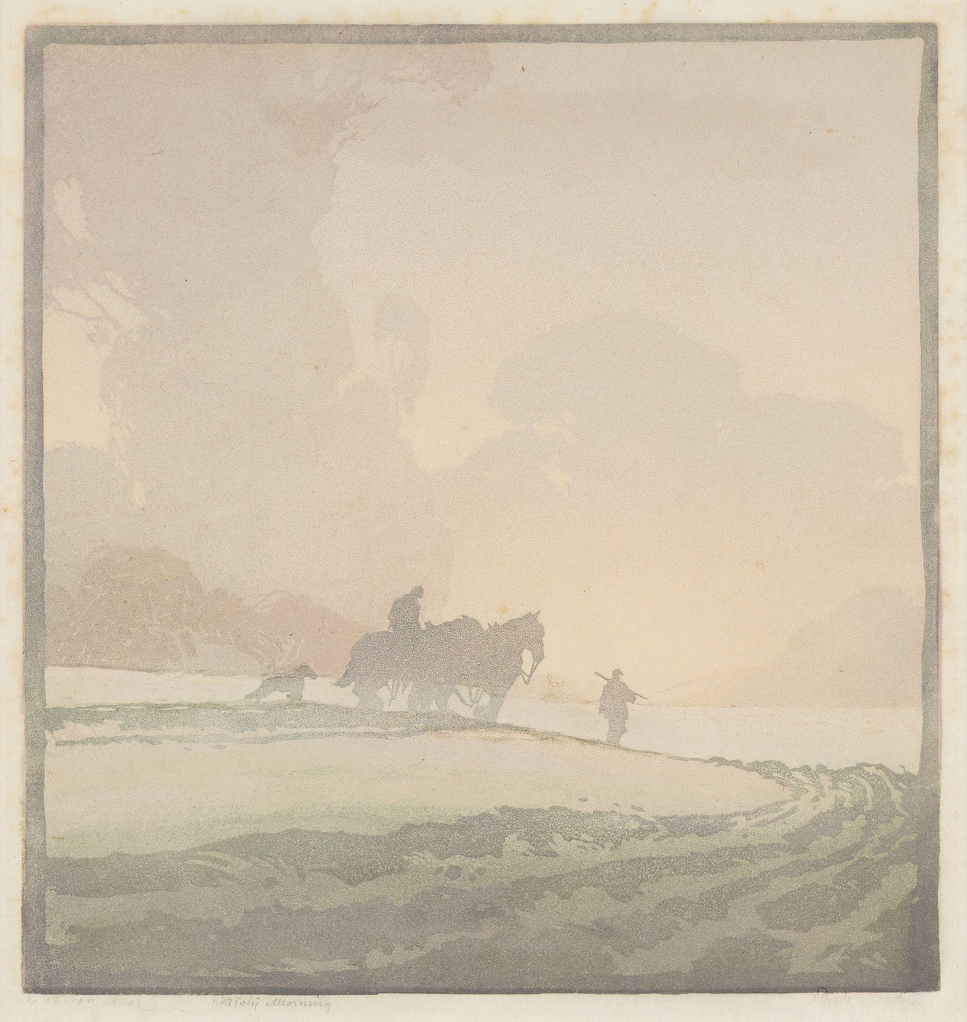 North American Misty Morning by Ernest William Watson, 1926 For Sale