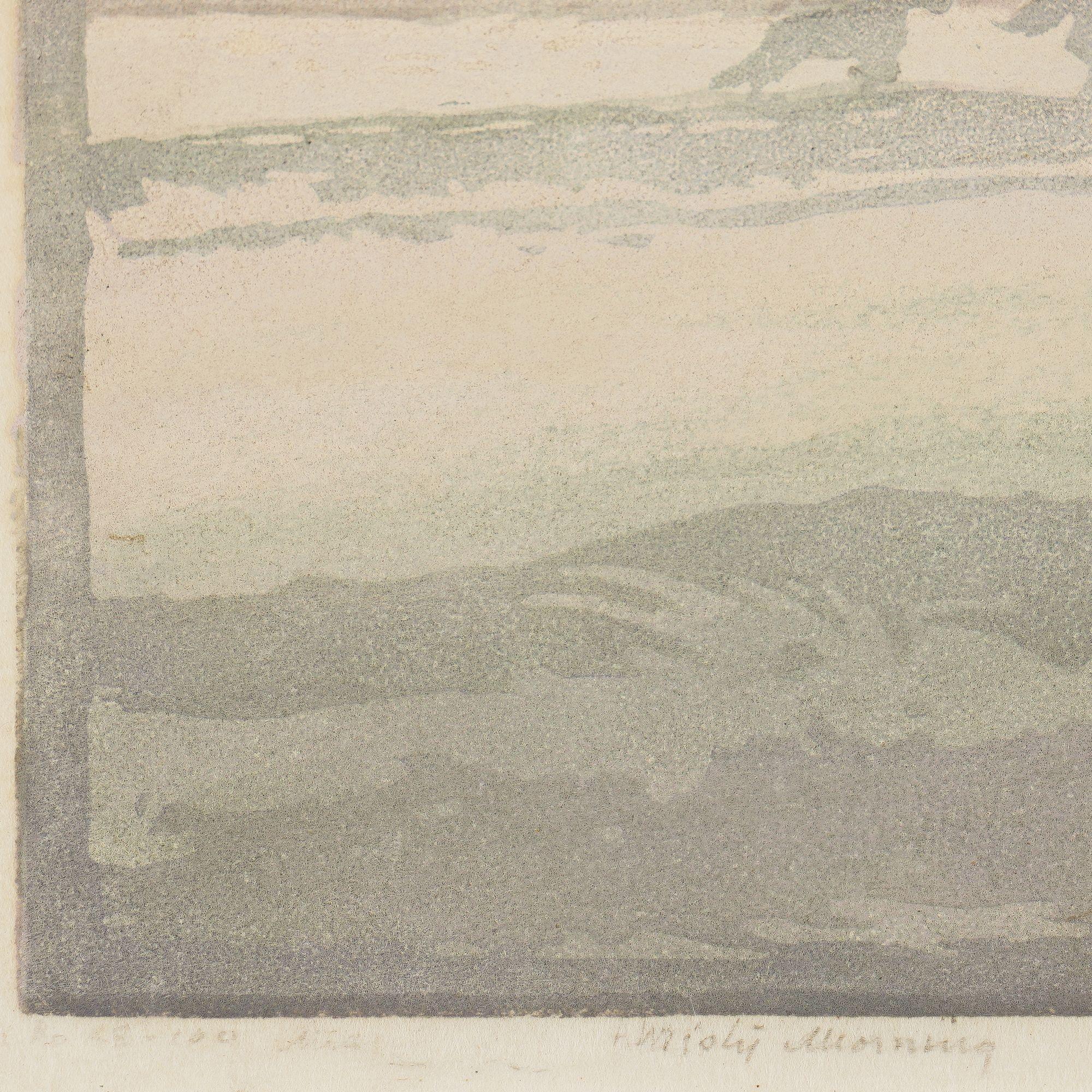 Misty Morning von Ernest William Watson, 1926 im Zustand „Relativ gut“ im Angebot in Kenilworth, IL
