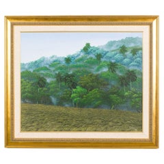 Montaña brumosa Impresión al óleo Circa 1995 por Y.S Sobre