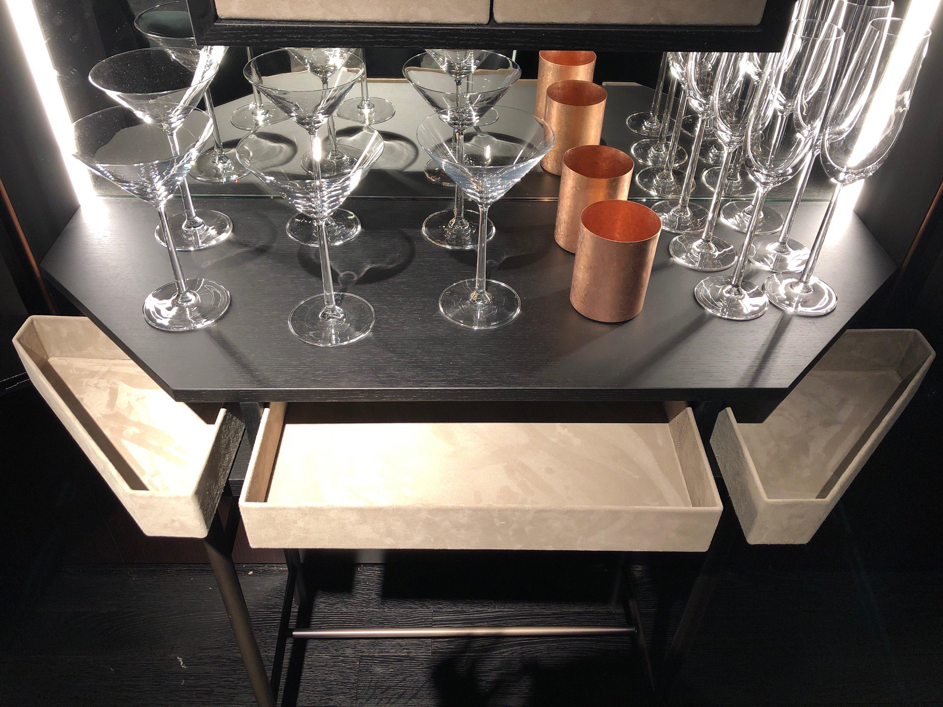 Hand-Painted Misty Venice Numbered Edition Bar Cabinet in Glass by Gallotti & Radice For Sale