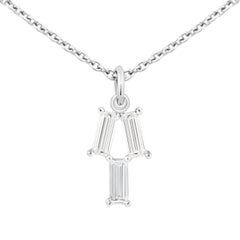 Misui  0.24 Carat Baguette White Diamonds Platinum Pendant Necklace