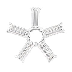 Misui 0.80 Carat Baguette White Diamonds Platinum Starburst Stud Earrings