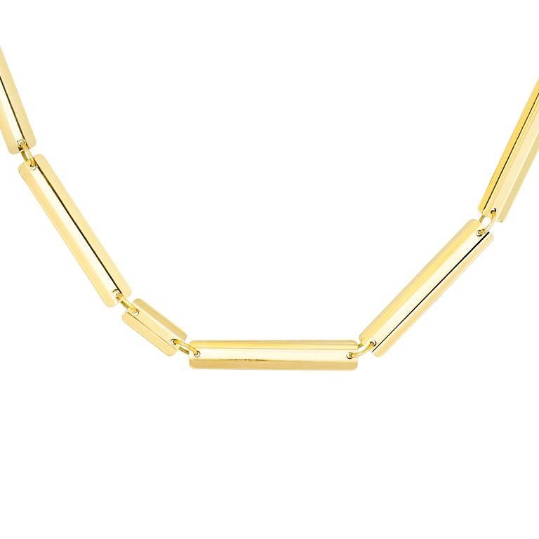 Contemporary Misui 18 Karat Gold Double Strand Necklace with Rectangular Elements For Sale