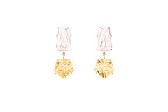 Misui 18 Karat Gold Earrings with 5 carat Morganites and 4 carat Citrines