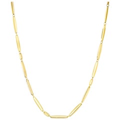 Misui 18 Karat Gold Long Necklace with Oval Elements