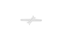 Misui Platinum Ring with 0.40 Carat Baguette White Diamond