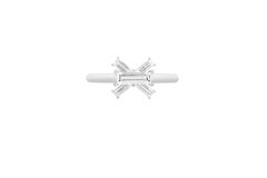 Misui Platinum Ring With 0.50 Carat Baguette White Diamonds