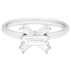 Misui Platinum Ring With 0.50 Carat Baguette White Diamonds