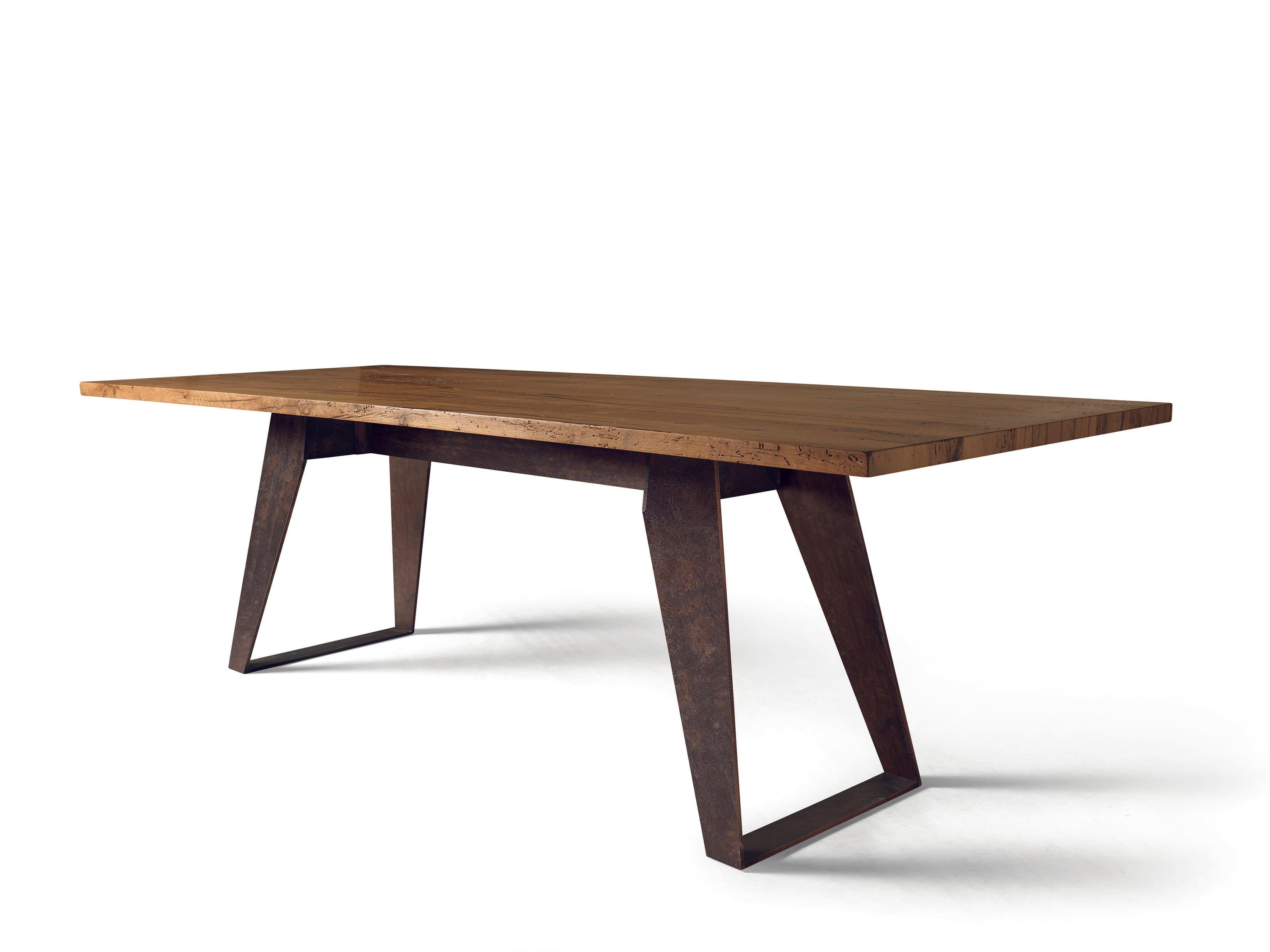 Modern Misura Solid Wood Table, Antique Oak in Hand-Made Natural Finish, Contemporary For Sale