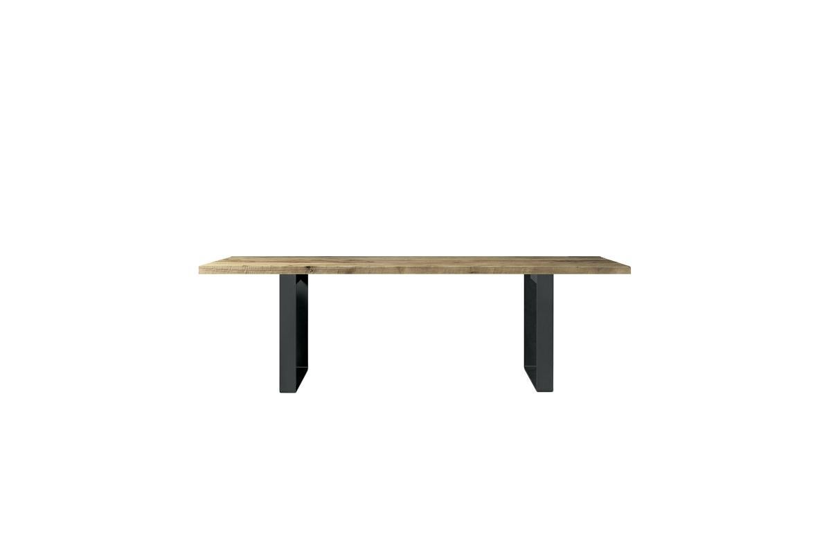 Oiled Misura Solid Wood Table, Ontano in Hand-Made Natural Finish, Contemporary For Sale