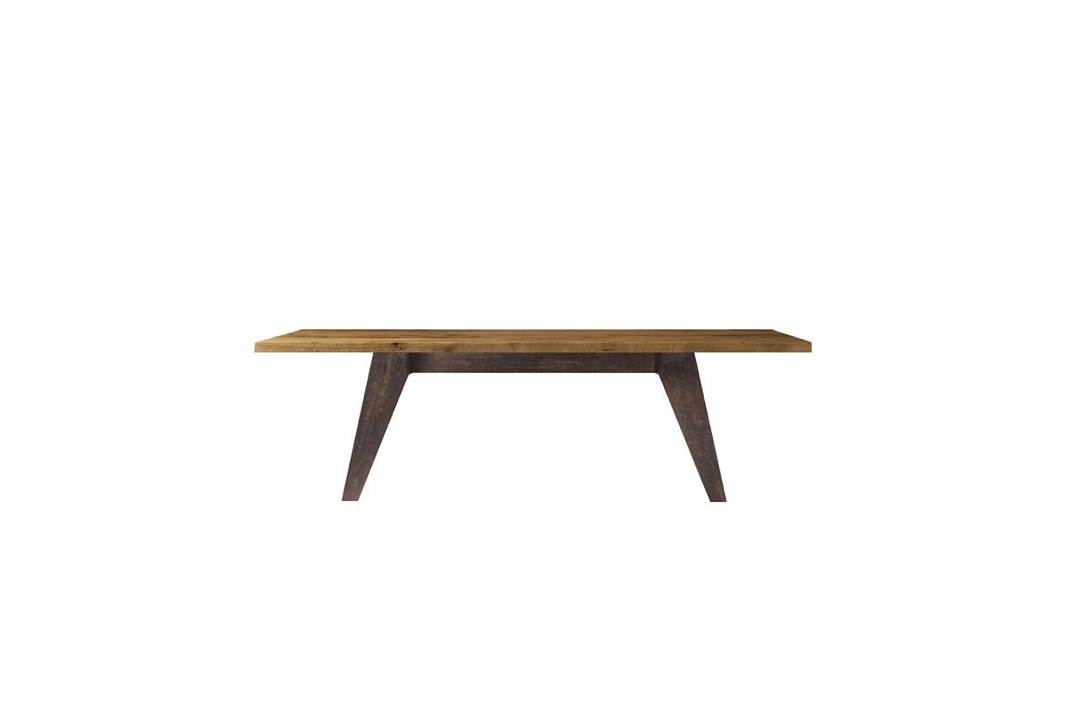 Oiled Misura Solid Wood Table, Walnut in Hand-Made Natural Finish, Contemporary For Sale