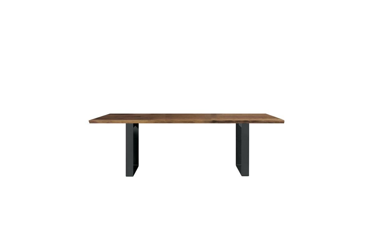 Italian Misura Solid Wood Table, Walnut in Hand-Made Natural Finish, Contemporary For Sale